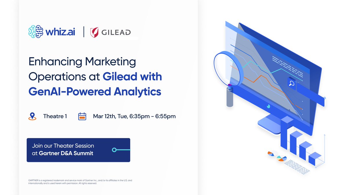 Attention all CDAOs in #lifesciences! We are leading the charge with our innovative use of #LLMs for #analytics. Join our theater session to learn how <a href="/GileadSciences/">Gilead Sciences</a> is enhancing marketing operations with #GenAI-powered analytics. bit.ly/3vJwKGl <a href="/Gartner_inc/">Gartner</a> #gartnerda
