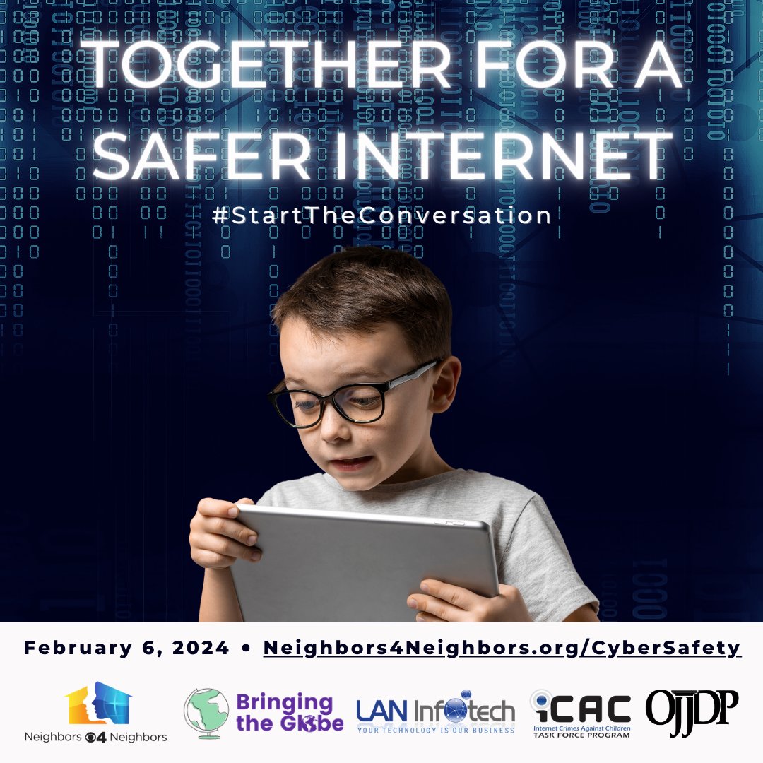 Today is #SaferInternetDay. Let’s #StartTheConversation about SMART Parenting Tips for Online Safety. There are resources and support available! Learn more at neighbors4neighbors.org/cybersafety 💻
