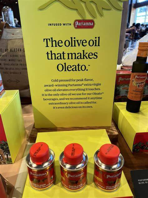 Starbucks is using, what I consider, some of the best Olive Oil in the world for their new Oleato. 

Partanna Sicilian Olive Oil.