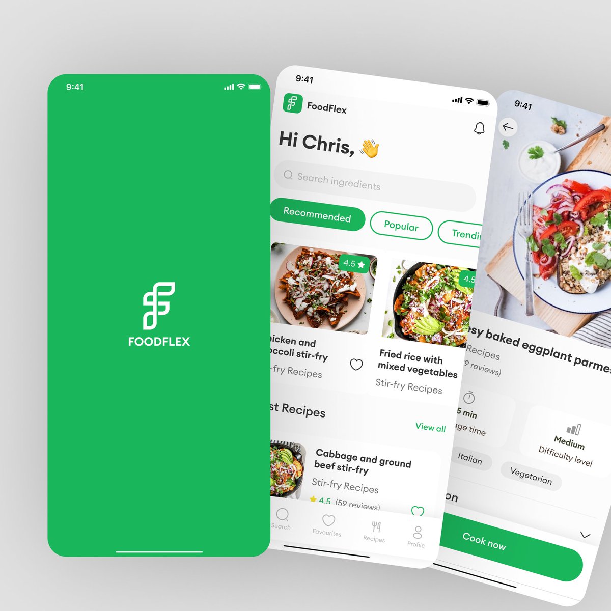 Sneak peek to the design I'm working on! ✨ Introducing FoodFlex, an app that allows users search for one or several ingredients, in order to find recipes to prepare with those ingredients. Full case study soon!!! #uiuxdesign #mobileappdesign #productdesign