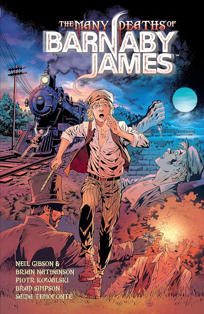 Armed with a magic wand and the determination, will Barnaby James be able to fight off murderers, cannibals, and Azlon to bring back the love of his life?

Our comic book #TheManyDeathsOfBarnabyJames is out now: darkhorse.com/Books/3012-885…