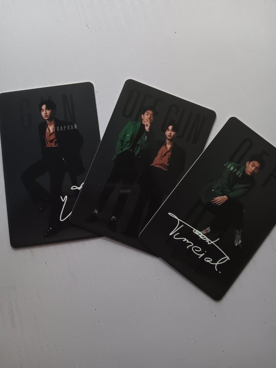 Chibabiii's tweet photo. Offgun photocards 

☆ 150(set) 50 each+sf  
☆ 3 days DOP 
☆ Good condition 

~ Dm me if interested 

Pls help me retweet!!

#OffGun https://t.co/Djx9OgRtCK