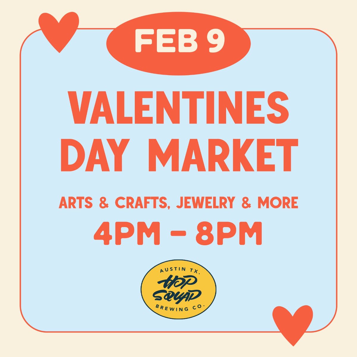 🎁💔Pre V-Day Market💔🎁 
Have a few pints and avoid panicking about last minute V- Day gifts. 

Vendors will be out from 4pm to 8pm
HH starts at 3pm.
As always jot it down on those PDAs  
See ya there 

Cheers from your neighborhood bar brewery place
