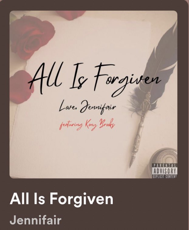 #Newmusic alert “All Is Forgiven”#jennifair #music featuring @KonyBrooks music.apple.com/us/album/all-i… open.spotify.com/album/2e8Payty…