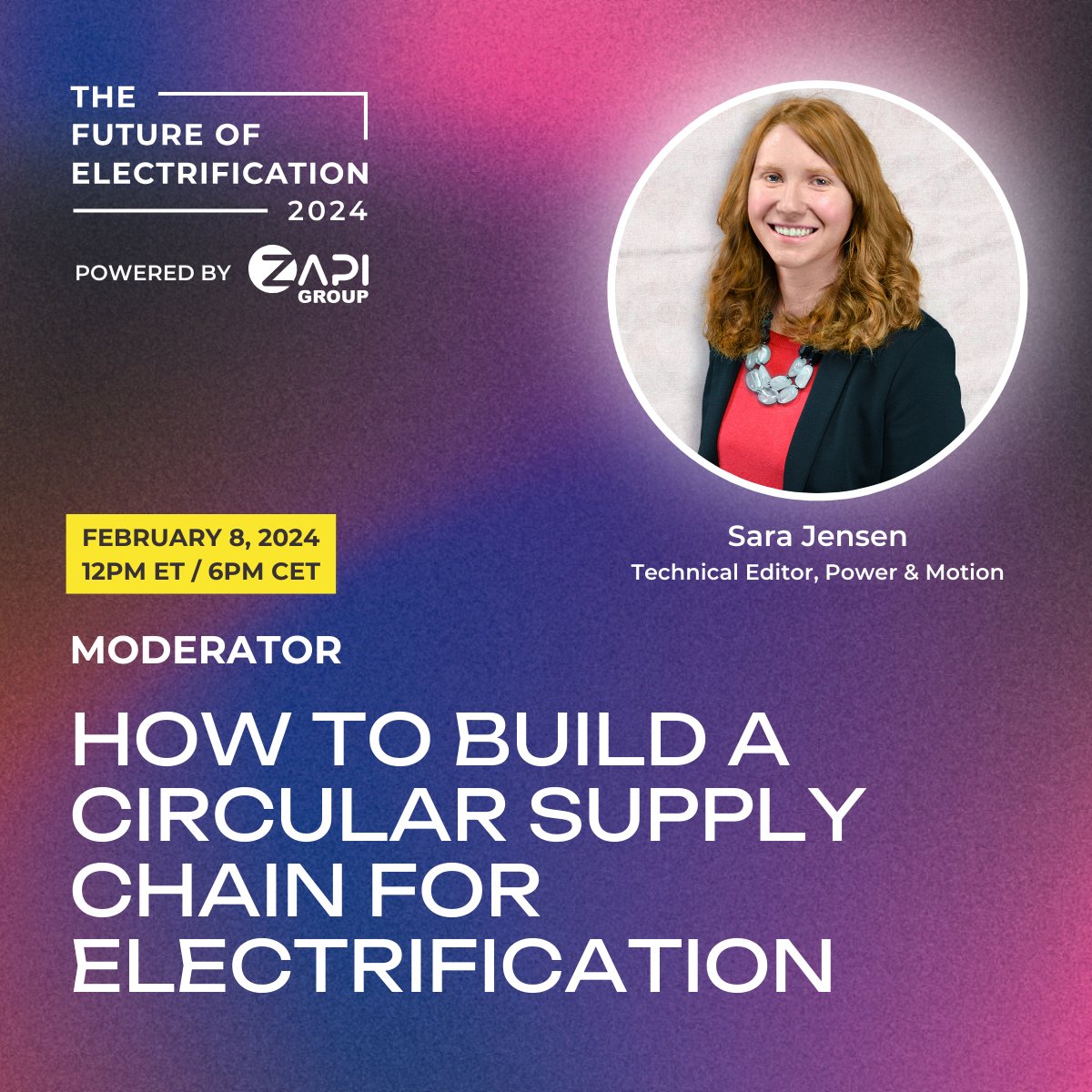 There's still time to register for <a href="/zapigroup/">Nghiêm Nguyễn</a> Future of Electrification event where I'll be moderating a session on circular #supplychains for the #electrification industry. #FOE2024 #futureofelectrification #electricvehicles <a href="/PowerMotionTech/">Power & Motion</a>