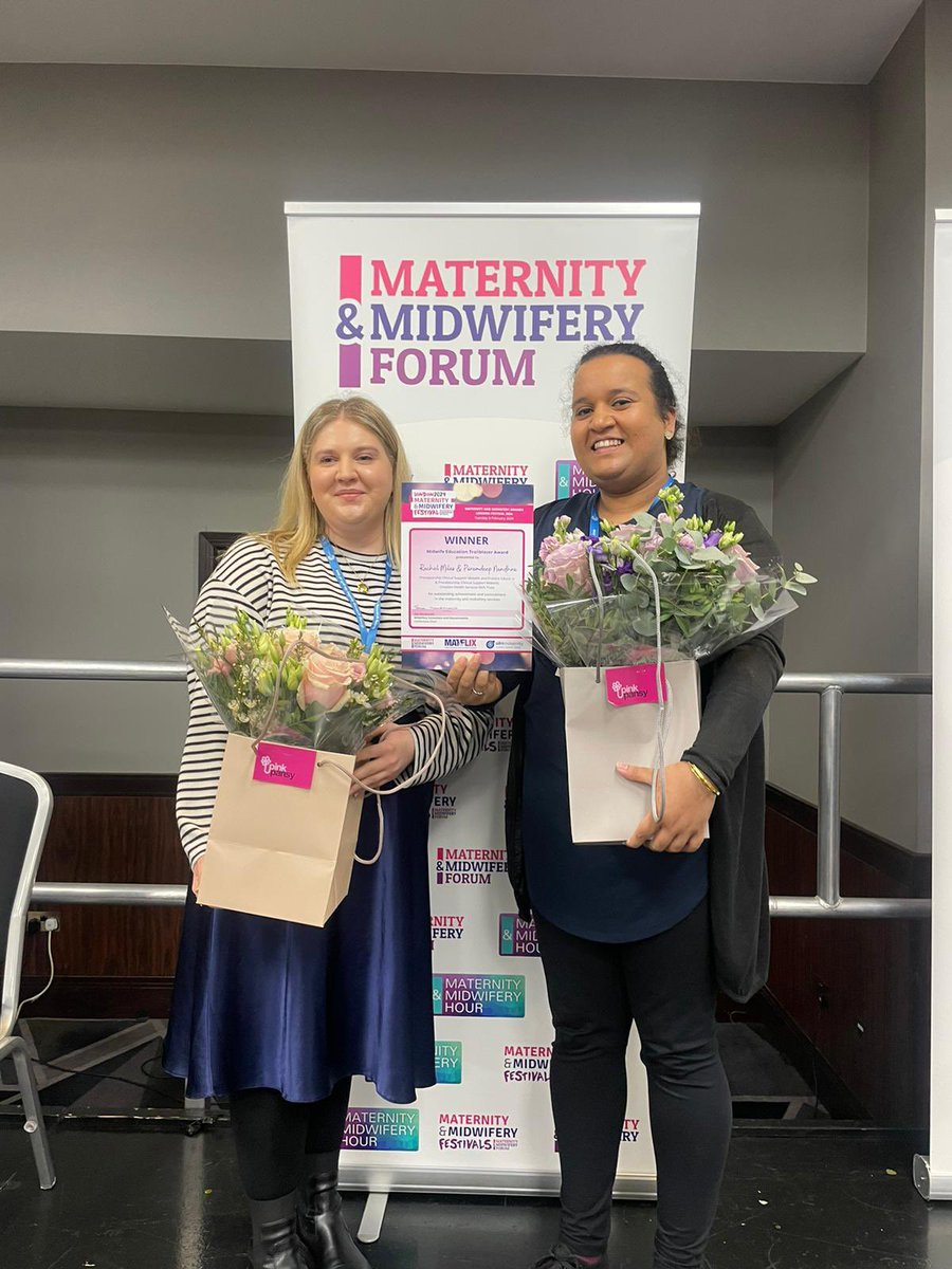 Congratulations to Rachel and Paramdeep for winning the Practice Education Trailblazer Award today @MidwiferyForum @mary_dehinbo @MemunaSowe #TeamCroydon 💙