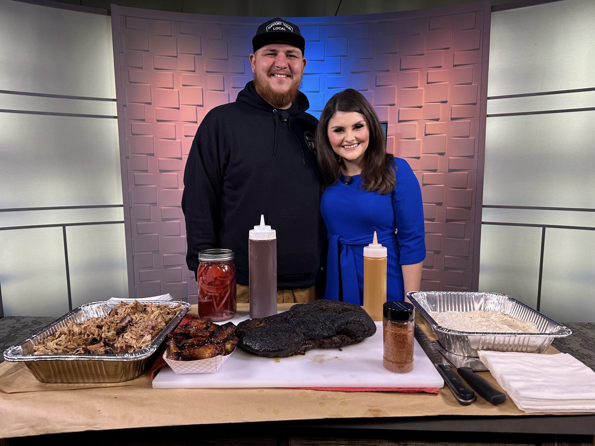 🍖🍖🍖DELISH!! Had a visit from Big City BBQ out of Racine this morning to get some #SuperBowlLVIII food ideas! Great segment on the @CBS58 morning news!