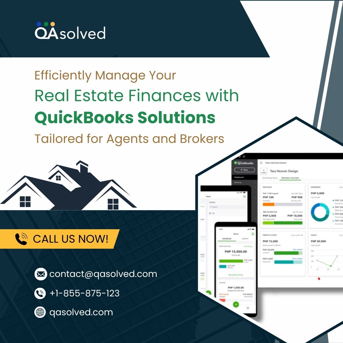 QAsolved's tweet image. Are you a real estate professional looking to take your financial management to the next level? With QuickBooks Solutions, you can efficiently manage your real estate finances like never before. Call us at +1-855-875-1223 for any query. #quickbooks #qasolved #QuickbooksSolution