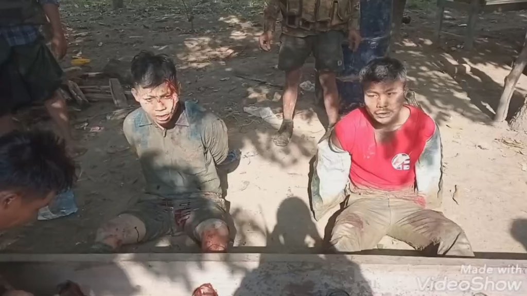 KThariNaing's tweet photo. Burmese soldiers maliciously killed  2 PDF(people defence force),who don’t accept coup and fight for freedom,by tying them to a tree with chain and burning them alive ‼️ The world must not ignore the horrific crimes being committed by the Myanmar Military‼️
#Myanmar https://t.co/Nx4DazY0fE