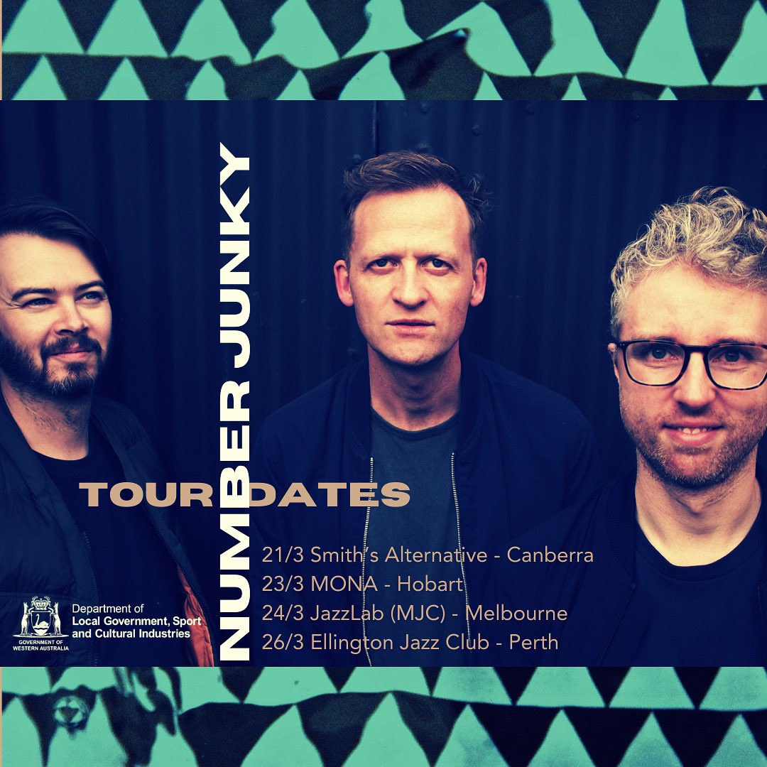 kristianborring's tweet photo. Number Junky’s Australian mini tour coming up next month!! Come and join where you can — help spread the word.
Supported by @DeptLGSC @DLGSCarts @theellington @thejazzlab #numberjunky @Australia https://t.co/zBxzlROsYX