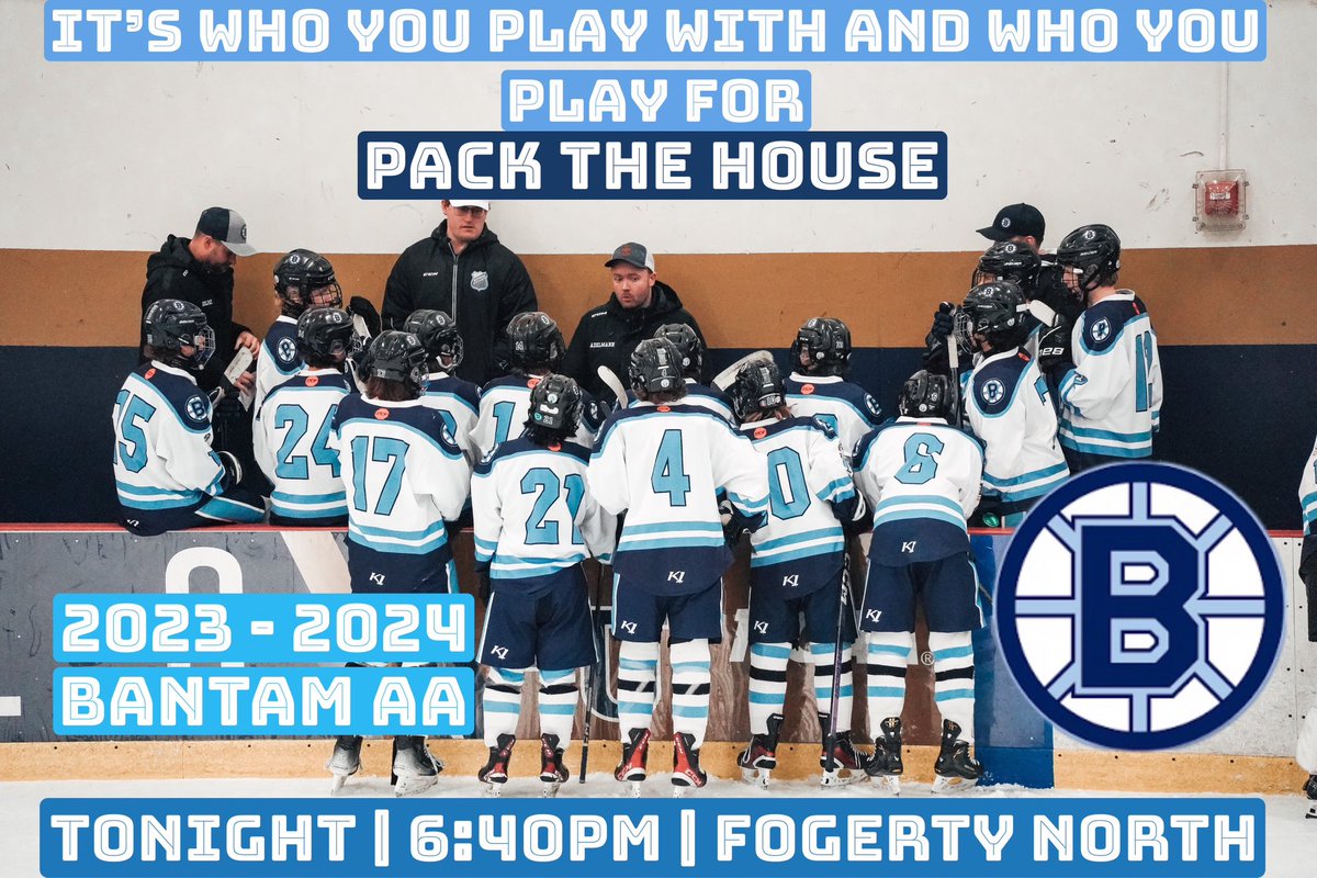 Bengals Gameday!

Come support the boys in their final home game tonight at Fogerty against Rogers. 

⏰6:40 PM
📍Fogerty North
🆚Rogers Bantam AA

#Ferda

<a href="/YouthHockeyHub/">YHH</a> <a href="/mnhshockeytalk/">mnhshockeytalk</a> <a href="/HockeyBlaine/">Blaine Hockey</a> <a href="/BHSBengalHockey/">Blaine Bengal Hockey</a>