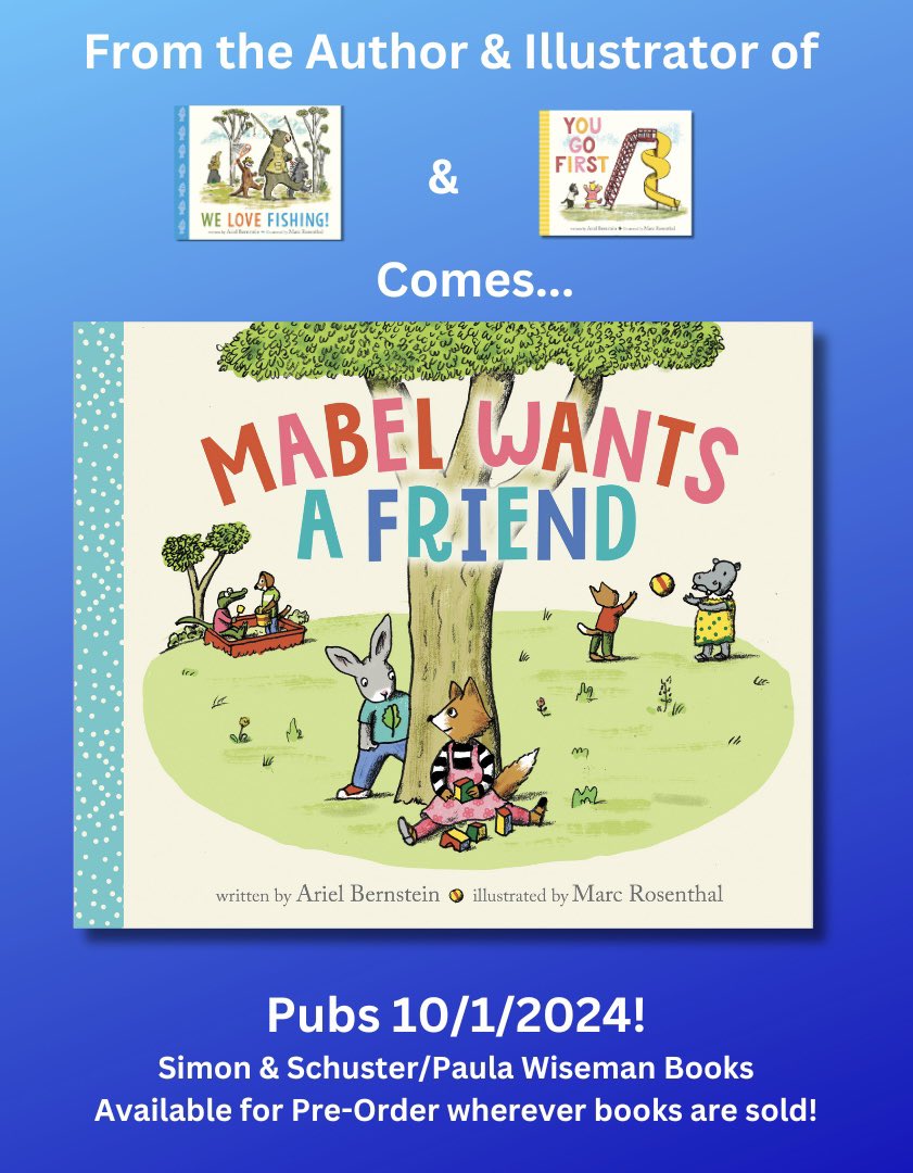 🎉 So thrilled to share @FodorSedan’s cover for our 3rd (!!!) book together, MABEL WANTS A FRIEND! 🎉 Pubs 10/1/24 & available for pre-order now wherever books are sold! 📚 simonandschuster.com/books/Mabel-Wa…