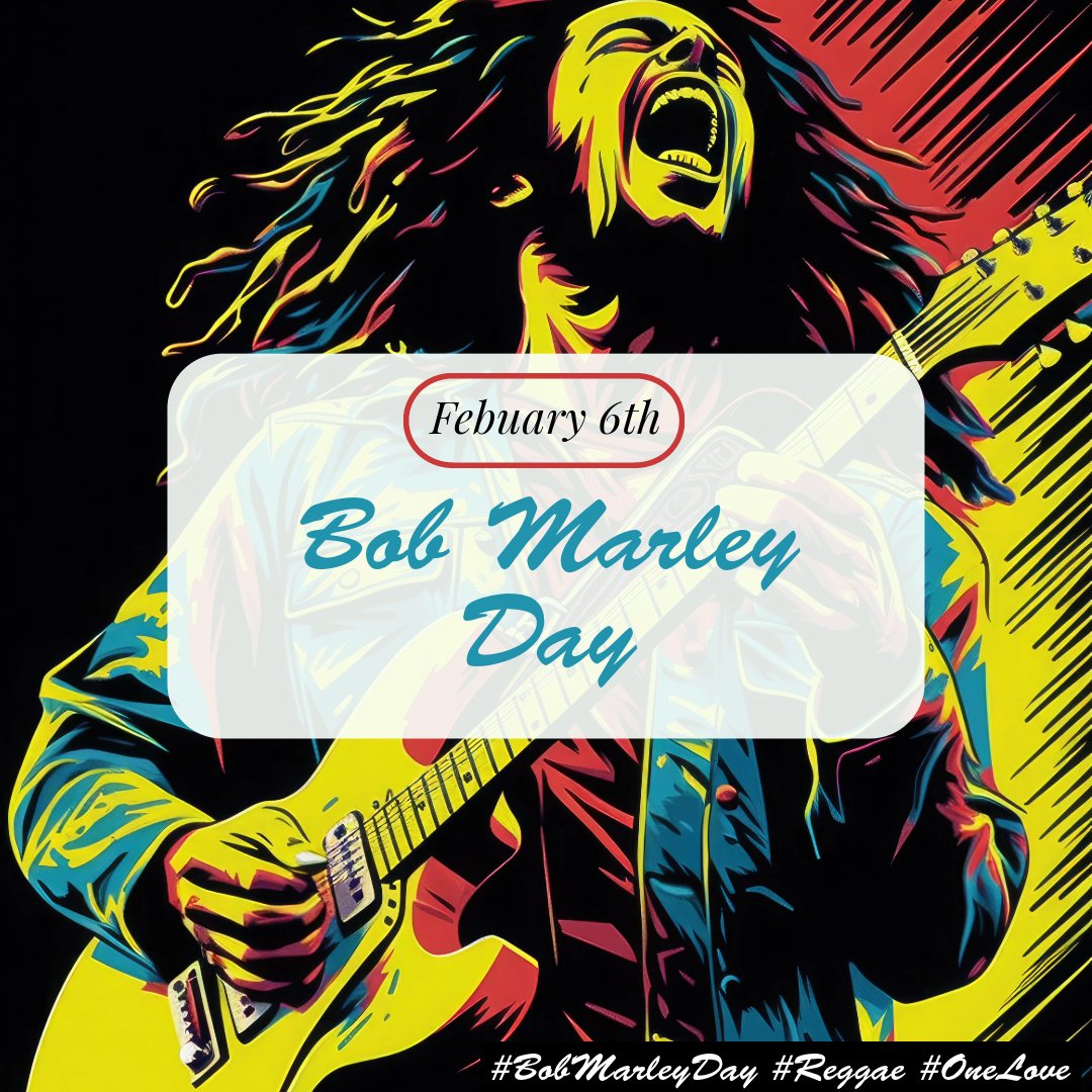 🎶 Happy Bob Marley Day! 🇯🇲 Let's celebrate the life and legacy of the legendary reggae icon, Bob Marley. His music continues to inspire and uplift people around the world, spreading messages of love, unity, and social justice.   #BobMarleyDay #OneLove ❤️💛💚