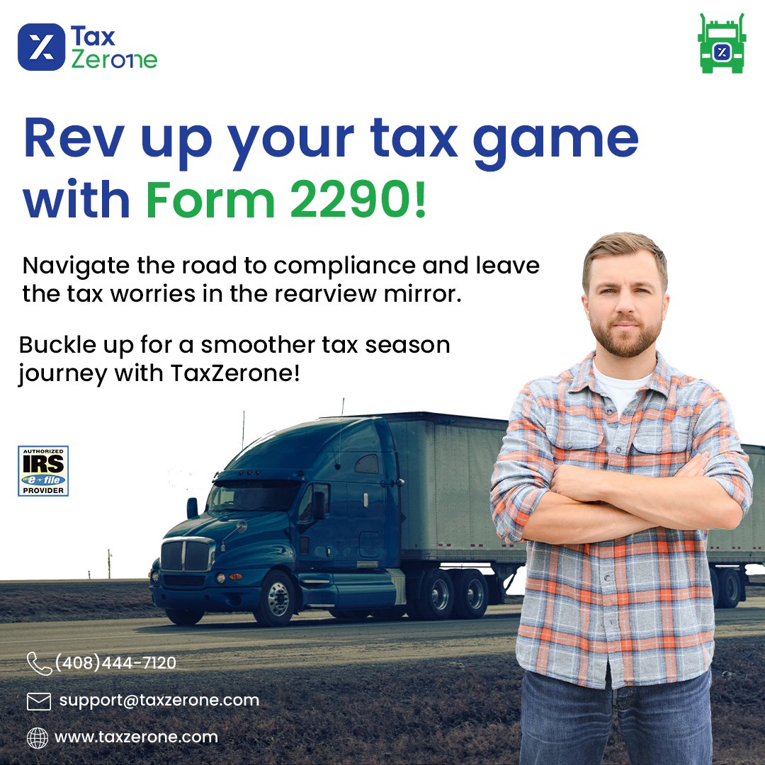 Meet IRS Form 2290, your key to reporting taxes on heavy vehicles. Truckers, file for those 55,000+ pound road warriors. Your annual tax contribution fuels nationwide highway upgrades. Let's roll responsibly! 

#taxzerone #Form2290 #Schedule1 #efileform2290online