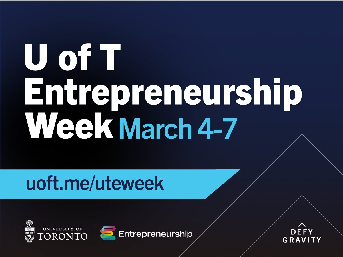 University of Toronto Entrepreneurship (@uoftstartup) on Twitter photo Discover the next big thing before it becomes the next big thing. Join us at #UofTEntWeek events to meet the next generation of <a href="/UofT/">University of Toronto</a> startups & entrepreneurs, happening March 4-7! uoft.me/uteweek Discover the next big thing before it becomes the next big thing. Join us at #UofTEntWeek events to meet the next generation of <a href="/UofT/">University of Toronto</a> startups & entrepreneurs, happening March 4-7! uoft.me/uteweek