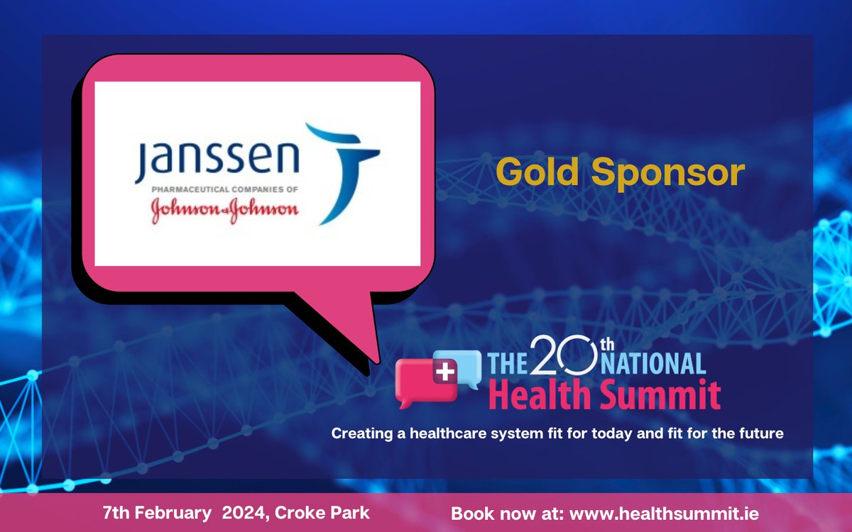 We're thrilled to introduce our Gold Sponsor @JanssenIE With a history dating back to the '80s in Ireland, Janssen addresses critical healthcare needs in areas like oncology, neuroscience, immunology, and more. Join Us Tomorrow : loom.ly/qxgFfnE #HealthSummit24