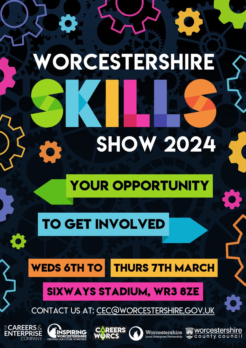 worcsLEP's tweet image. There's only 1 month to go to the skills show 2024!

There are a few spaces remaining, contact the team at CEC@worcestershire.gov.uk to secure spot at #Worcestershire's largest careers and skills event. 

@Inspiring_Worcs, @worcscc, @careersworcs, @CareerEnt.