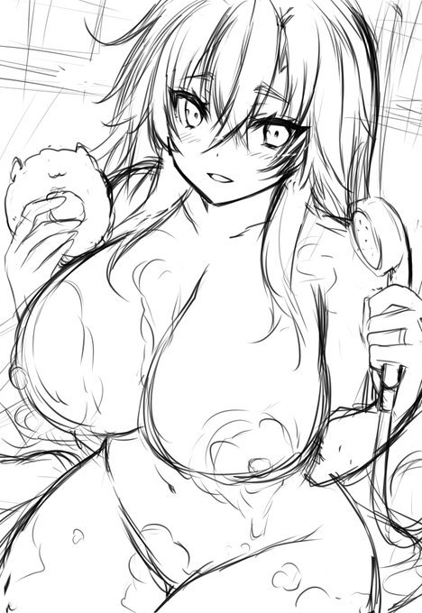 お風呂の絵ってあんま描いたことないな・・と思って原稿合間に描いたいつか仕上げたい汚いラフ 