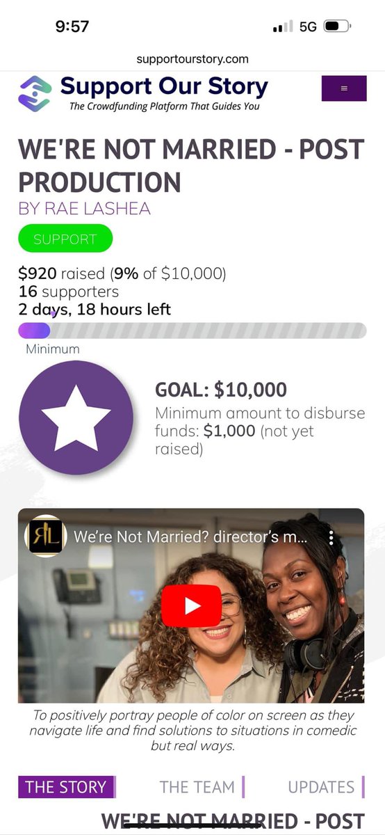 A few days and a few dollars away - help us reach our goal at supportourstory.com/werenotmarried…