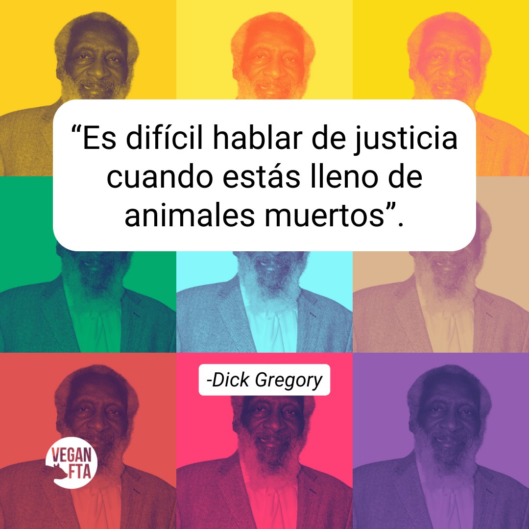 En este Mes de la Historia Negra queremos recordar al activista del movimiento por los derechos civiles, Dick Gregory, quien se pronunció activamente en contra de la opresión humana y animal.

#frasesparapensar #justiciasocial #activista #civilrightsmovement #blackhistorymonth