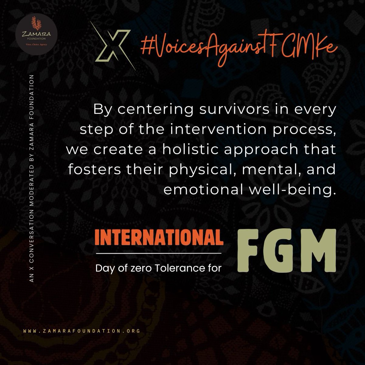 Support the development of policies and legislation, and ensure adequate resources, to end female genital mutilation #VoicesAgainstFGMKe
#ZamaraVoices @Zamara_fdn
