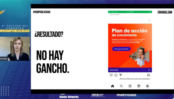 ✳️<a href="/Cova_Diaz_/">Cova Díaz</a> 
"¿Cómo consigues que ese cerebro que está 'vago', engancharlo? El copy es muy importante. Hay que ser creativos, rápidos y concisos para conseguir captar la atención." en el #DSMPublicidad <a href="/marketingandweb/">Marketing and Web</a>