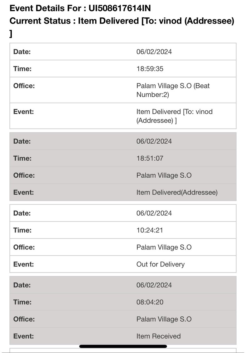 thebangari's tweet photo. @IndiaPostOffice Item not received but showing delivered on your portal. Don’t understand where it is? https://t.co/ZIOumbjBWW