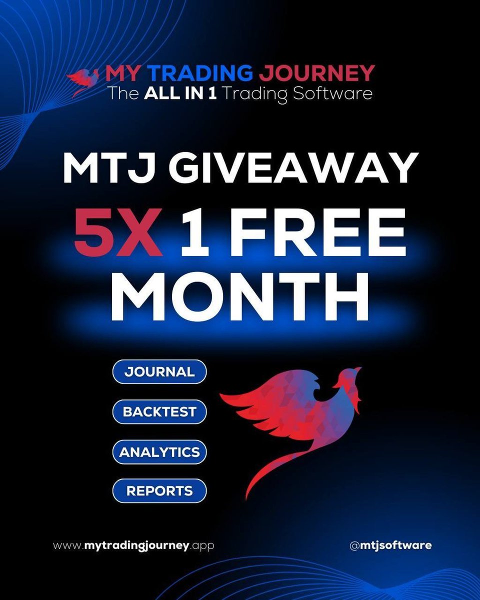 LFunded's tweet photo. Ready to upgrade your trading experience?
🚨 Giveaway 5x 1 Free Month on @MTJsoftware 

Tasks:
🔹Follow: @LFunded @MTJsoftware @EdwardXLreal
🔹Like & Retweet
🔹Tag traders

 Ends in 15 Days⌛️