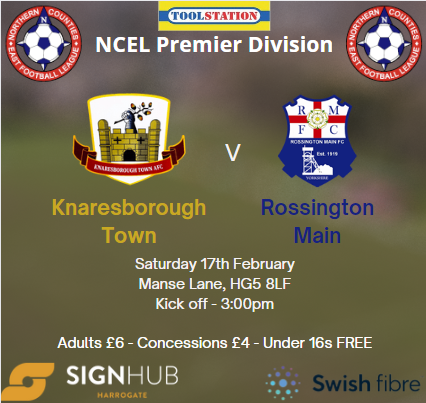Knaresborough Town AFC (@knaresboroughfc) on Twitter photo Tomorrow! We are in action once again when we welcome <a href="/RMFC1919/">Rossington Main FC</a> to Manse Lane. An exciting game is expected with both teams looking to claim all 3 points. Would be fantastic to see plenty of supporters at the game to get behind the lads 🔴⚫️ Tomorrow! We are in action once again when we welcome <a href="/RMFC1919/">Rossington Main FC</a> to Manse Lane. An exciting game is expected with both teams looking to claim all 3 points. Would be fantastic to see plenty of supporters at the game to get behind the lads 🔴⚫️