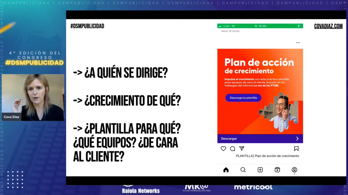 En el #DSMPublicidad, analizamos con <a href="/Cova_Diaz_/">Cova Díaz</a> qué necesita el copy de un anuncio para que sea efectivo:
✅ Indicar a quién se dirige.
✅ Desarrollar todas las características.
✅ Incluir un gancho que haga detenerse.