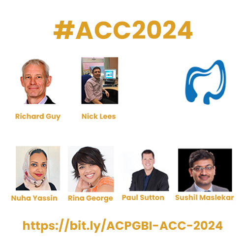 ACPGBI-Education&Training (@acpgbi_edutrain) on Twitter photo Dive into the heart of emergencies at #ACC2024's 2nd session! 🚨 Explore #Diverticulitis, #CrohnsDisease & #ColorectalCancer with top experts. Don't miss it! 🔥👩⚕️👨⚕️
👉bit.ly/ACPGBI-ACC-2024
<a href="/Richard_J_Guy/">Richard Guy</a>
Nick Lees
<a href="/NuhaZsurgeon/">Nuha A Yassin</a>
Rina George
<a href="/paulo_sutt/">Paul Sutton</a>
<a href="/leedscolorectl/">Sushil Maslekar</a> Dive into the heart of emergencies at #ACC2024's 2nd session! 🚨 Explore #Diverticulitis, #CrohnsDisease & #ColorectalCancer with top experts. Don't miss it! 🔥👩⚕️👨⚕️
👉bit.ly/ACPGBI-ACC-2024
<a href="/Richard_J_Guy/">Richard Guy</a>
Nick Lees
<a href="/NuhaZsurgeon/">Nuha A Yassin</a>
Rina George
<a href="/paulo_sutt/">Paul Sutton</a>
<a href="/leedscolorectl/">Sushil Maslekar</a>