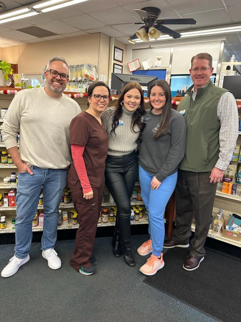 GeorgiaPharmacy's tweet photo. AIP's "DIR Hangover Tour" headed to Griffin, Ga, where VP Jonathan Marquess and MSR Catherine Daniel met with pharmacy owner and AIP board member Annette Duncan, PharmD, along with Brett Duncan (owner) and Jasper Eubanks, PharmD — all in the pic. We appreciate you! https://t.co/X30t6DJuWS