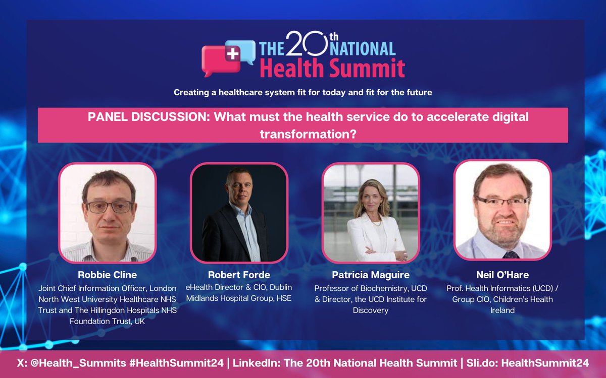 Join Our Panel Discussion at the #HealthSummit24 ! Our expert panel, Robbie Cline, Neil O'Hare, Patricia Maguire, and Robert Forde, explore Irish digital healthcare – where we are now and what the future holds for our health service. Join Us Tomorrow loom.ly/qxgFfnE