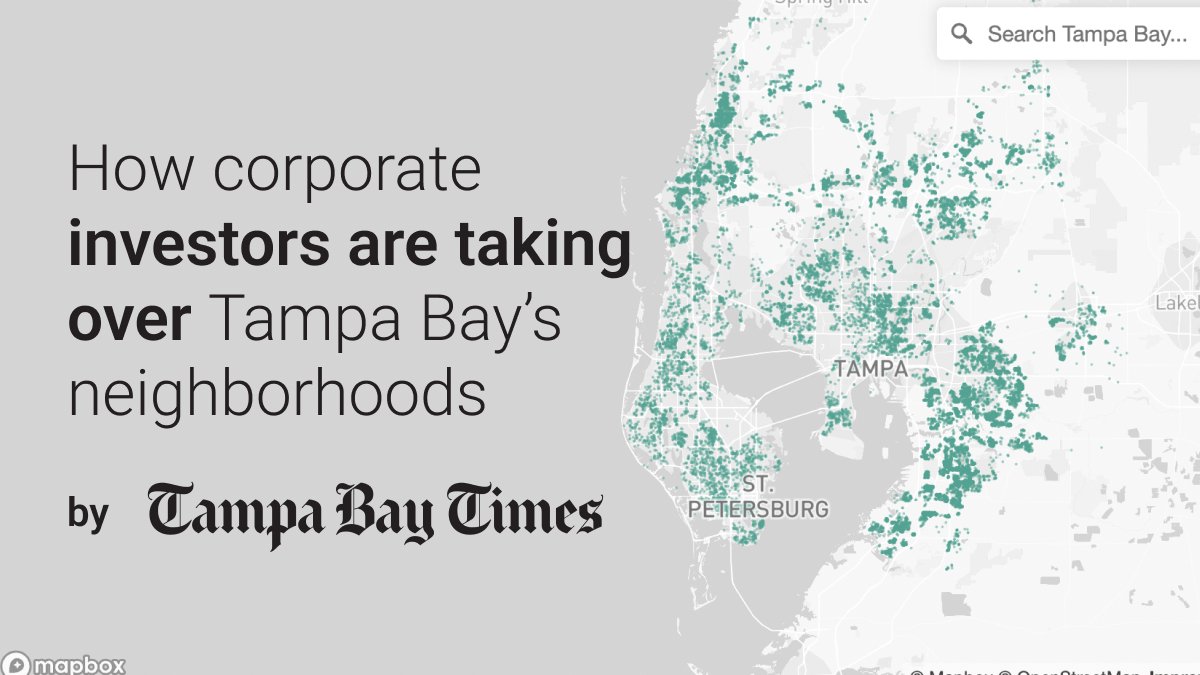 The @TB_Times has uncovered something shocking in their local housing market 😶 nearly 27,000 single-family homes are now owned by corporate investors. This detailed investigation was powered by data from property appraisers and @opencorporates. 👉 tampabay.com/news/real-esta…