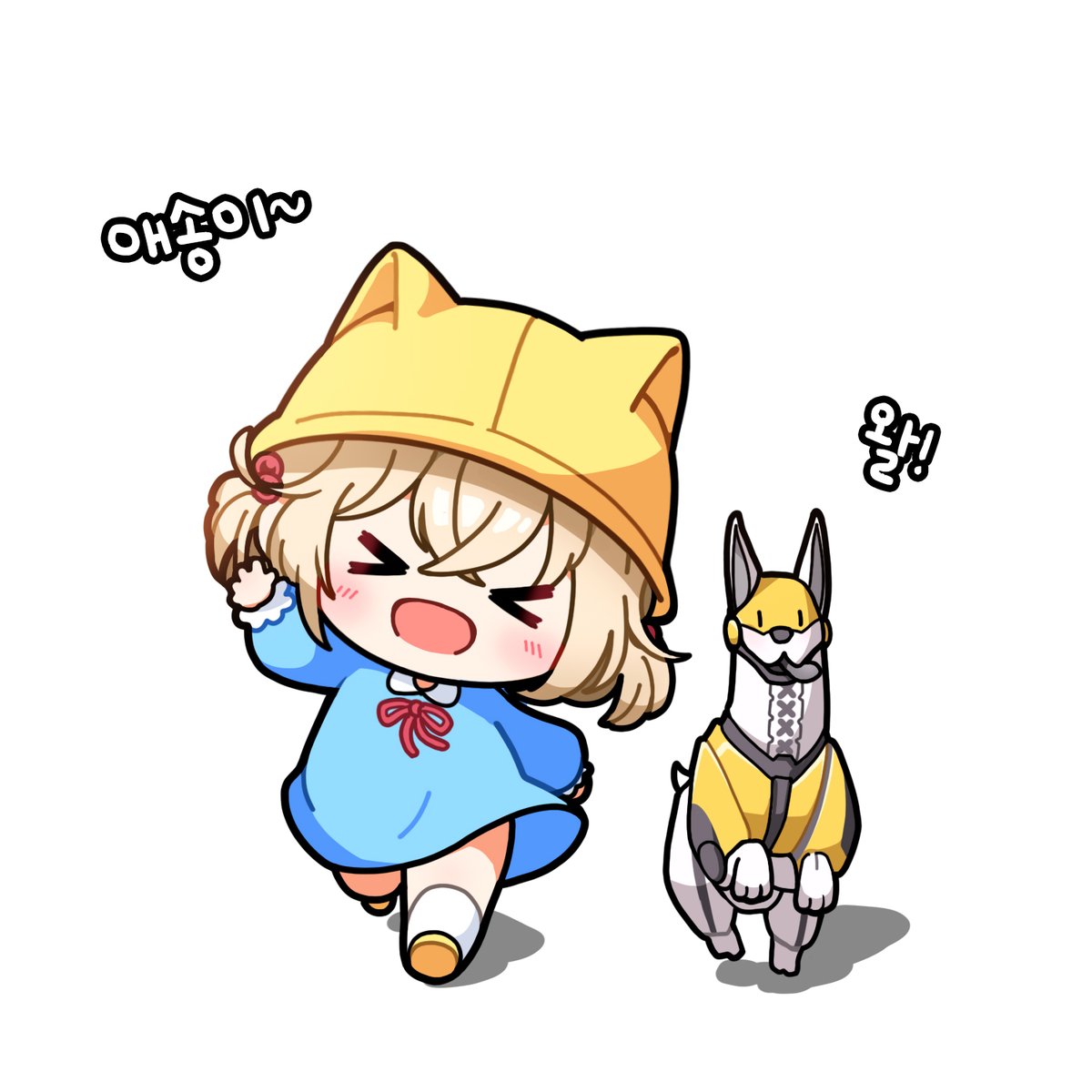 1girl school hat korean text kindergarten uniform hat yellow headwear white background  illustration images