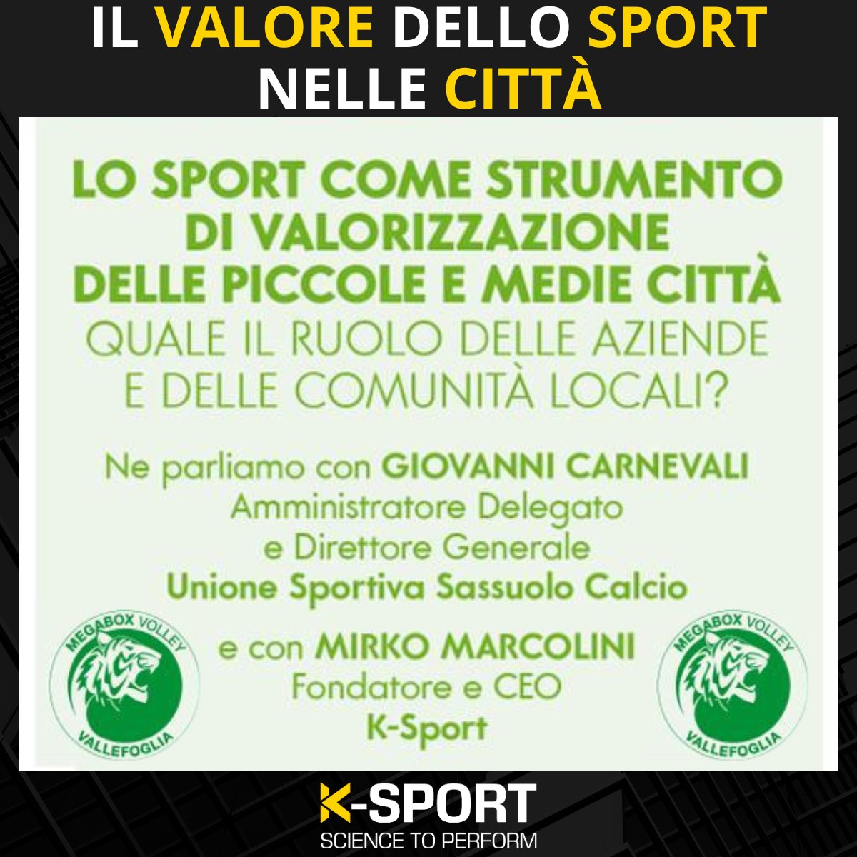 KSportWorld's tweet photo. Una buona occasione di confronto su come il sostegno alle attività legate al mondo sportivo possa essere una buona opportunità di crescita per il territorio.

#ksport #sciencetoperform #matchanalysis https://t.co/OjvZkqMDFd