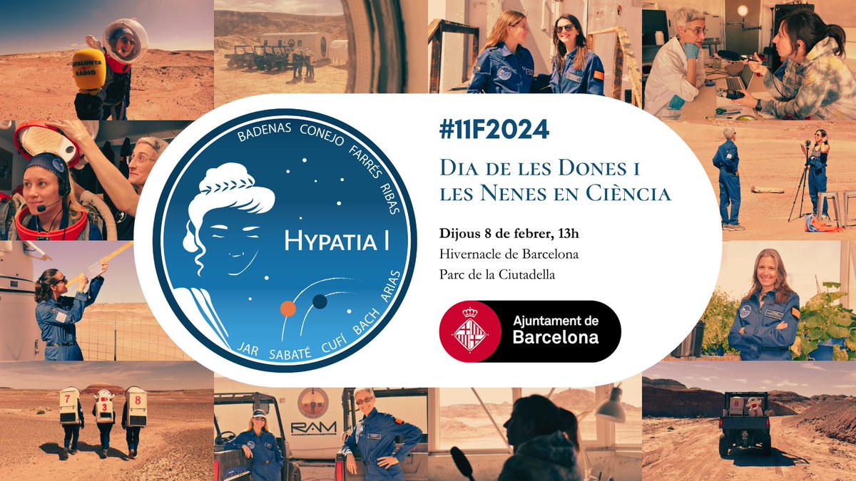 Celebra el #DiaDonaNenaCiència amb nosaltres amb una taula rodona de científiques 🔝👩🏻‍🔬 i la presentació del podcast #MissióMart 📻🚀 a <a href="/som3cat/">3Cat</a> sobre la missió Hypatia I 

🗓️ 8 febrer, 13h
📍 Hivernacle Parc de la Ciutadella

Amb el suport de <a href="/BCNCiencia/">BCNCiència</a> <a href="/bcn_ajuntament/">Ajuntament de Barcelona</a>