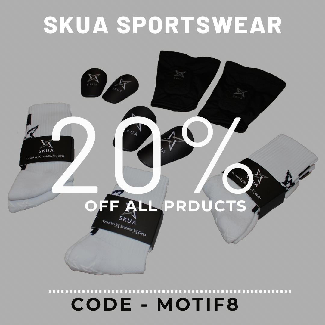 We’re happy to say we’ve teamed up with SKUA Sportwear! 🥎⚽️🎾Who are specialising in mini pads and grip socks.🧦 Lucky for you we’ve got a 20% discount on all their products✨ Use the code MOTIF8 at checkout to redeem your discount.✨ Shop now at, skuasportswear.co.uk