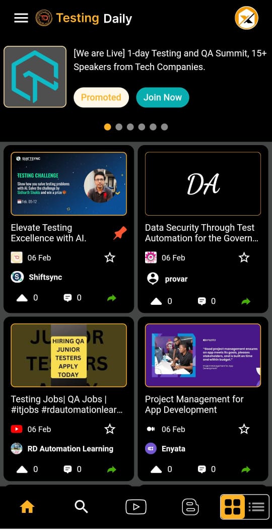 SH_TestingDaily's tweet image. What’s trending in #SoftwareTesting? ✅
Install the #TestingDaily App &amp;amp; Check it out ⬇️🎉
lnkd.in/gV8Wtqhx

Congratulations &amp;amp; thanks for creating amazing content for community
@Tricentis, @ProvarTesting, #RDAutomationLearning, @EnyataHQ