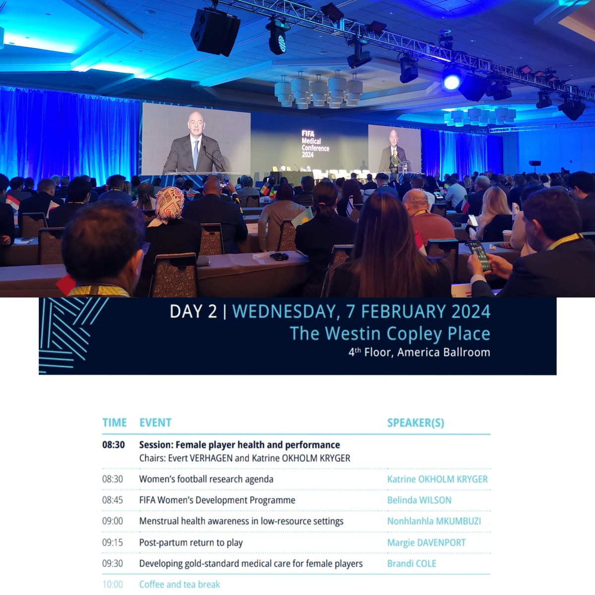 MonGrygorowicz's tweet photo. The biggest forum of #footballmedicine has just started. Time for discussion with a huge impact of women's football in the agenda.
#FIFAMedicalConference
@FIFAMedical https://t.co/vkGdYDyzIO