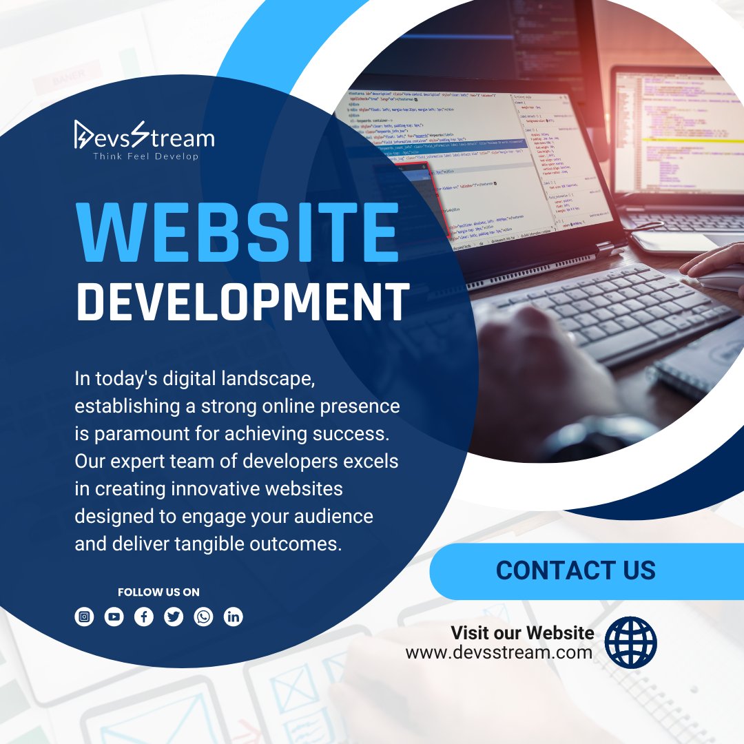 DevsStream's tweet image. In today's digital landscape, establishing a strong online presence is paramount for achieving success. Our expert team of developers excels in creating innovative websites designed to engage your audience and deliver tangible outcomes.
#website #webistedevelopment