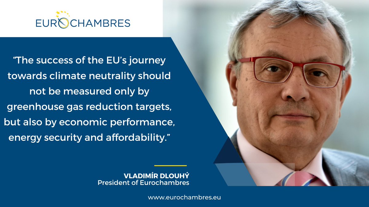 Commenting on today’s publication of the communication on the 2040 climate targets and industrial carbon management, Eurochambres President @VladimirDlouhy said: