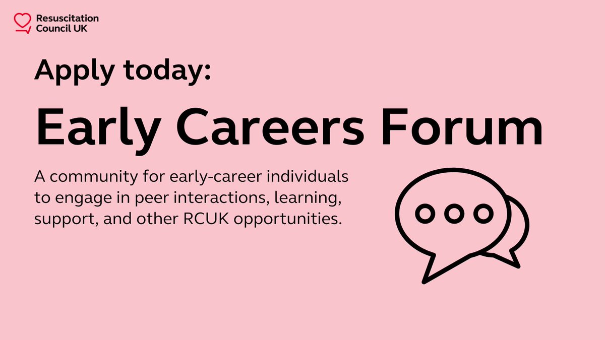 Are you a healthcare professional in the early stages of your career? You could be the right fit for our Early Careers Forum where your perspectives and experiences will help form the future of resuscitation practice in the UK. Apply here: resus.org.uk/recruitment/ap…