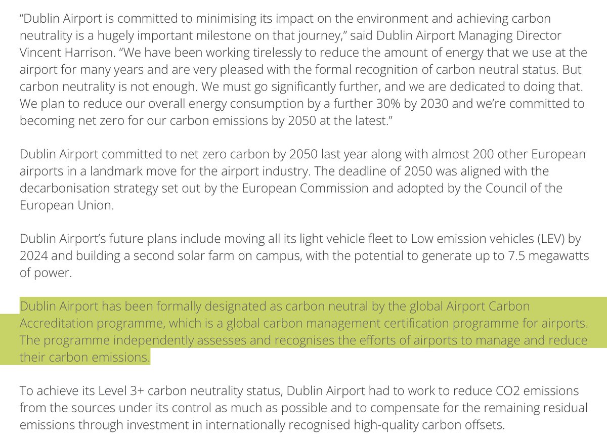 According to DAA's own website, the airport is 'carbon neutral'. According to @ClimateTRACE however, Dublin airport was responsible for 2,676,938 tonnes of CO2e in 2022 alone. It is one of Ireland’s largest polluters. There's nothing carbon neutral about Dublin Airport.