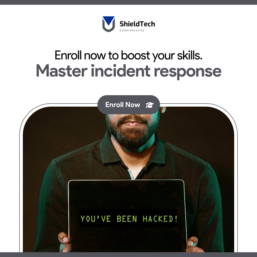 ShieldTechCyber's tweet image. 🚨 Ready to boost your team&apos;s cyber defense skills? Join ShieldTech&apos;s  Incident Essentials training! Expert insights, practical skills, and  more await. Enroll now: shieldtech.no/incident-essen… #CyberSecurityTraining #IncidentResponse #ShieldTech