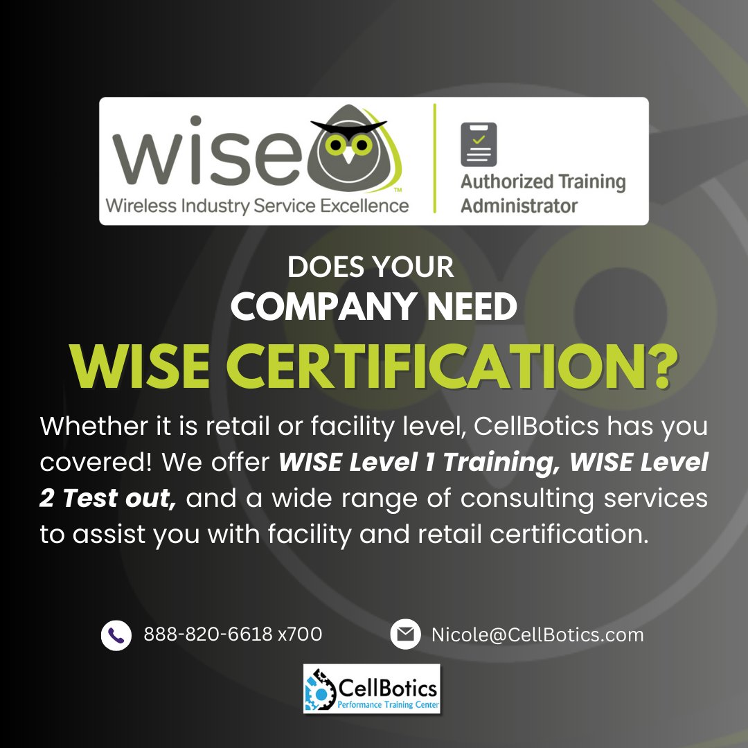 CellBotics's tweet image. Does your company need WISE Certification? Unsure where to start? Reach out to me directly. I&apos;m here to help with everything related to WISE Certification! calendly.com/ceo-nicole-rus…  #cellbotics #training #wisecertification