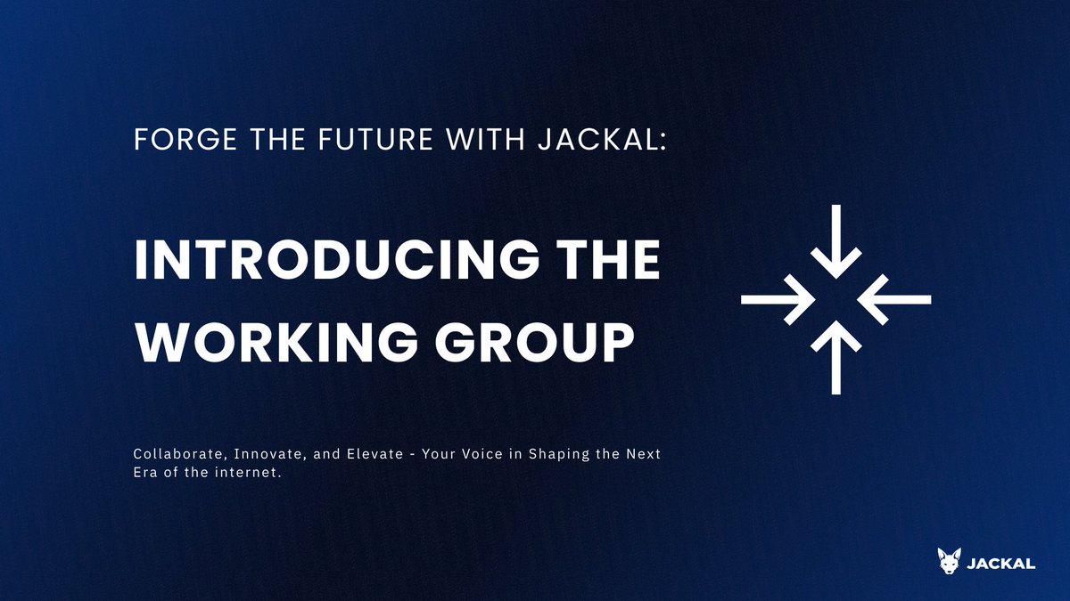 Participate in the formation of the Jackal Protocol Working Group.

A collective initiative uniting users, builders, and the broader community to drive innovation in the next era of the internet.