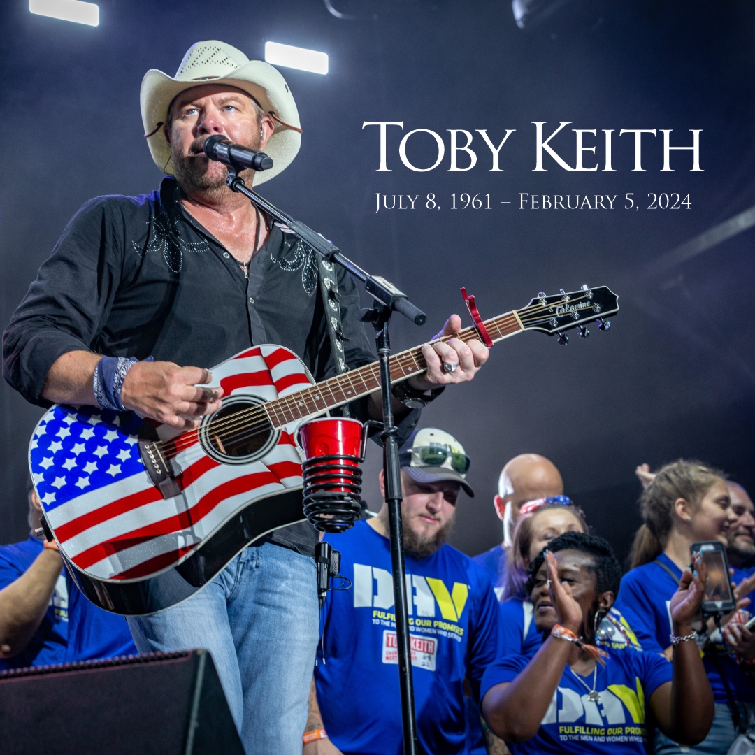 We are heartbroken to hear the news of Toby Keith’s passing. There are no words to describe how much he will be missed. He will always be a part of our family. Our thoughts and prayers go out to his family and friends. ❤️🇺🇸