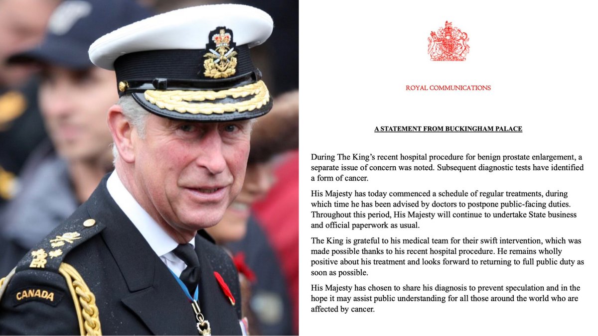 Canadians from Coast-to-Coast-to-Coast send His Majesty The King our best wishes as he begins cancer treatment, and hope for a fast and full recovery. 🍁 #cdnpoli #cdncrown