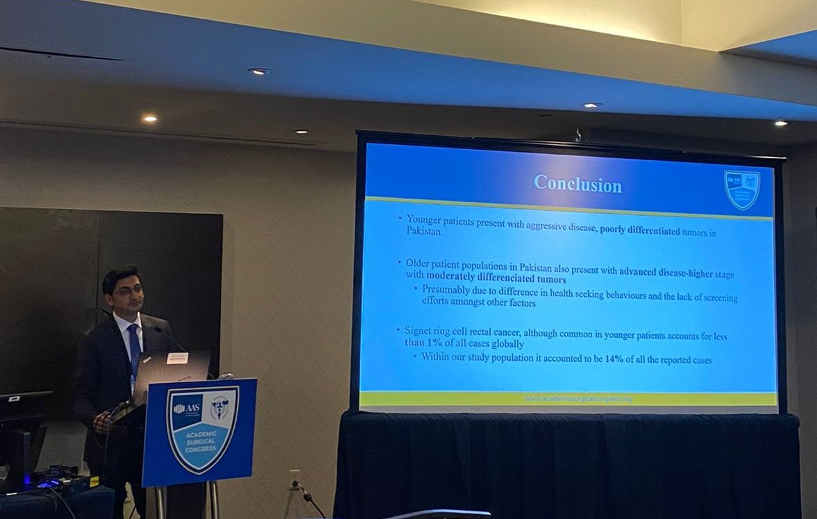 It was amazing to represent AKU(<a href="/AKUGlobal/">Aga Khan University</a>)and present our abstract, 'Early Onset Rectal cancer in Pakistan', at #ASC2024. All thanks to my mentors Dr. Sadaf Khan, Dr. Zeeshan Riffat and the worlds best Dean <a href="/AdilHaiderMD/">Adil Haider</a>, who's supported me all the way through this journey! #AKU